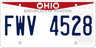 OH license plate FWV4528