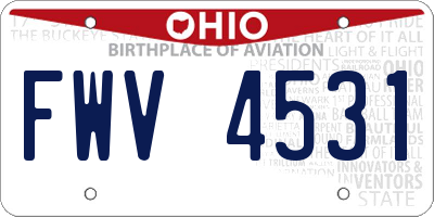OH license plate FWV4531