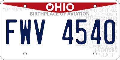 OH license plate FWV4540