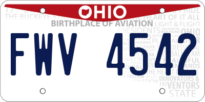 OH license plate FWV4542