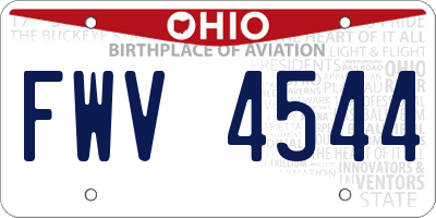 OH license plate FWV4544