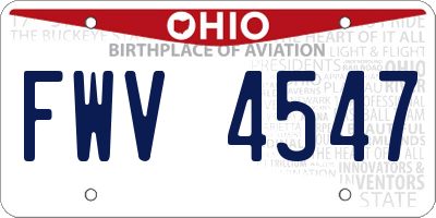 OH license plate FWV4547