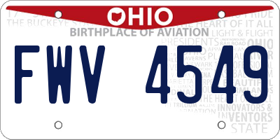 OH license plate FWV4549