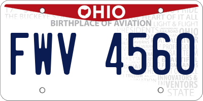 OH license plate FWV4560