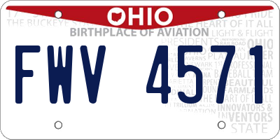 OH license plate FWV4571
