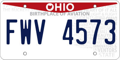 OH license plate FWV4573