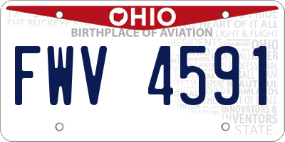 OH license plate FWV4591