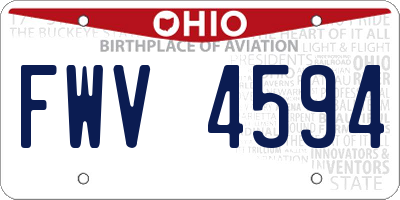 OH license plate FWV4594