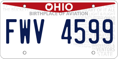 OH license plate FWV4599