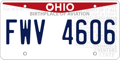 OH license plate FWV4606