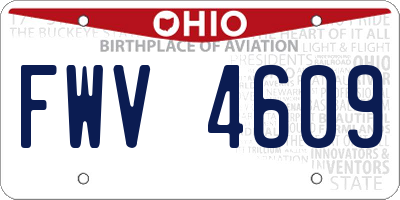 OH license plate FWV4609