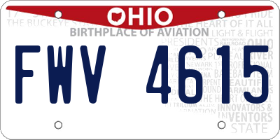OH license plate FWV4615