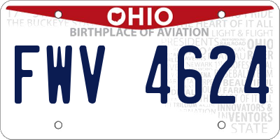 OH license plate FWV4624