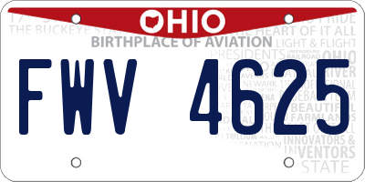 OH license plate FWV4625