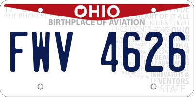OH license plate FWV4626