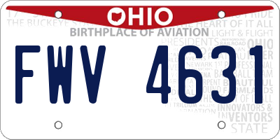 OH license plate FWV4631