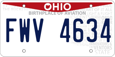 OH license plate FWV4634