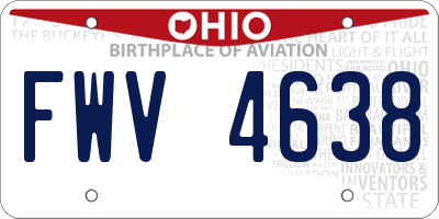OH license plate FWV4638