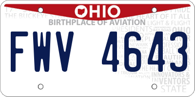 OH license plate FWV4643