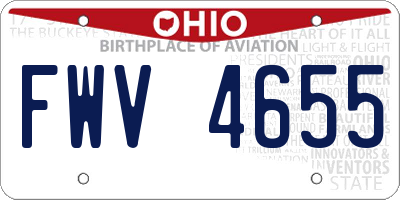 OH license plate FWV4655