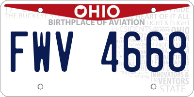 OH license plate FWV4668