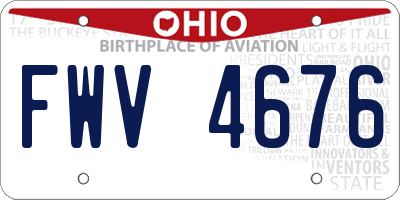 OH license plate FWV4676