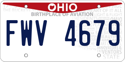 OH license plate FWV4679