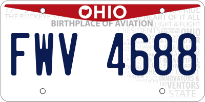 OH license plate FWV4688