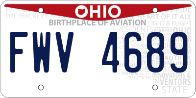 OH license plate FWV4689