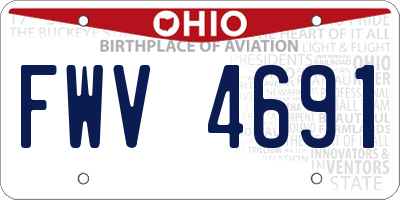 OH license plate FWV4691