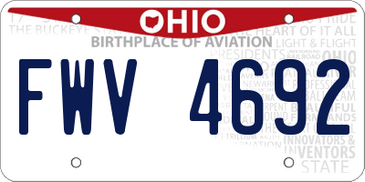 OH license plate FWV4692