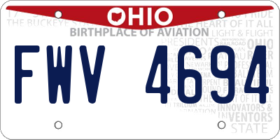OH license plate FWV4694