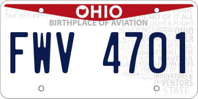 OH license plate FWV4701