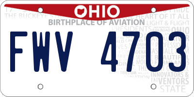 OH license plate FWV4703