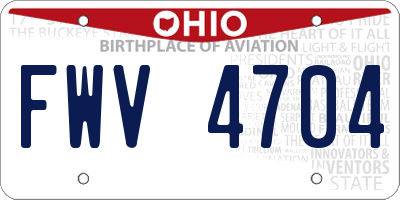 OH license plate FWV4704