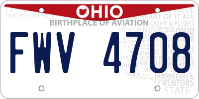 OH license plate FWV4708