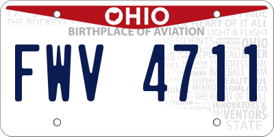 OH license plate FWV4711