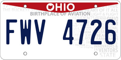 OH license plate FWV4726