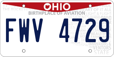 OH license plate FWV4729