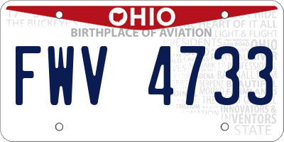 OH license plate FWV4733