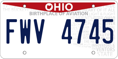 OH license plate FWV4745
