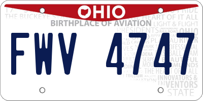 OH license plate FWV4747