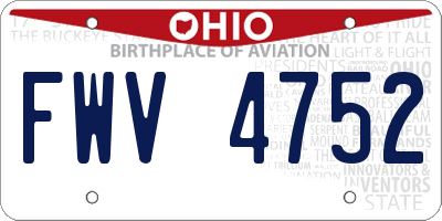 OH license plate FWV4752