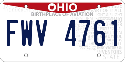 OH license plate FWV4761