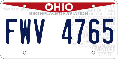 OH license plate FWV4765