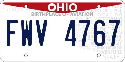 OH license plate FWV4767