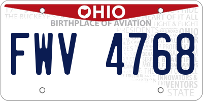 OH license plate FWV4768