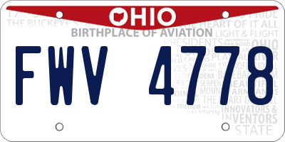 OH license plate FWV4778