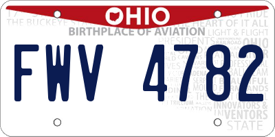 OH license plate FWV4782