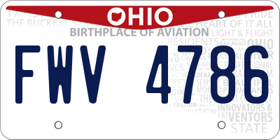 OH license plate FWV4786